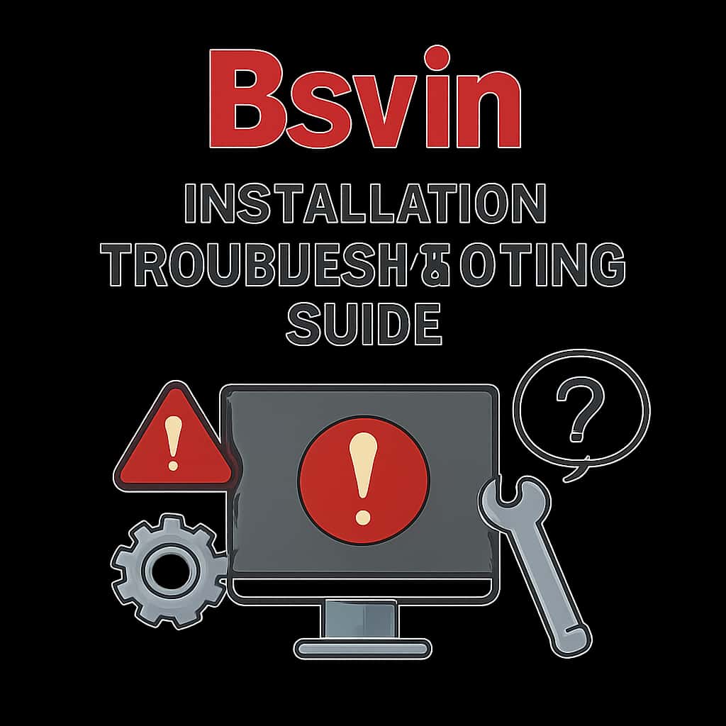 An educational illustration about troubleshooting installation issues for the Bsvin app.