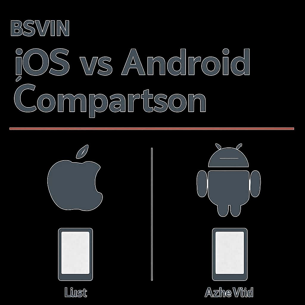 Illustration showing key aspects of Bsvin: iOS vs Android Comparison.