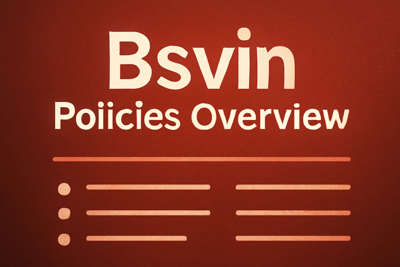 An informative depiction representing Bsvin Policies Overview.