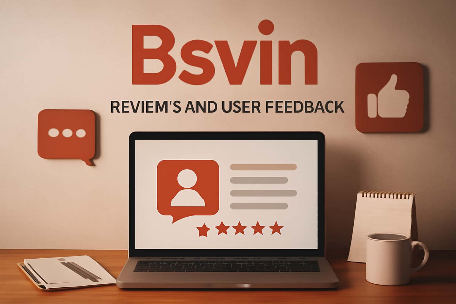 An informative scene depicting user feedback and reviews related to the Bsvin application.