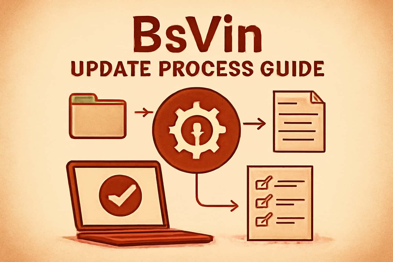 A visual representation of the Bsvin Update Process Guide with clear text.