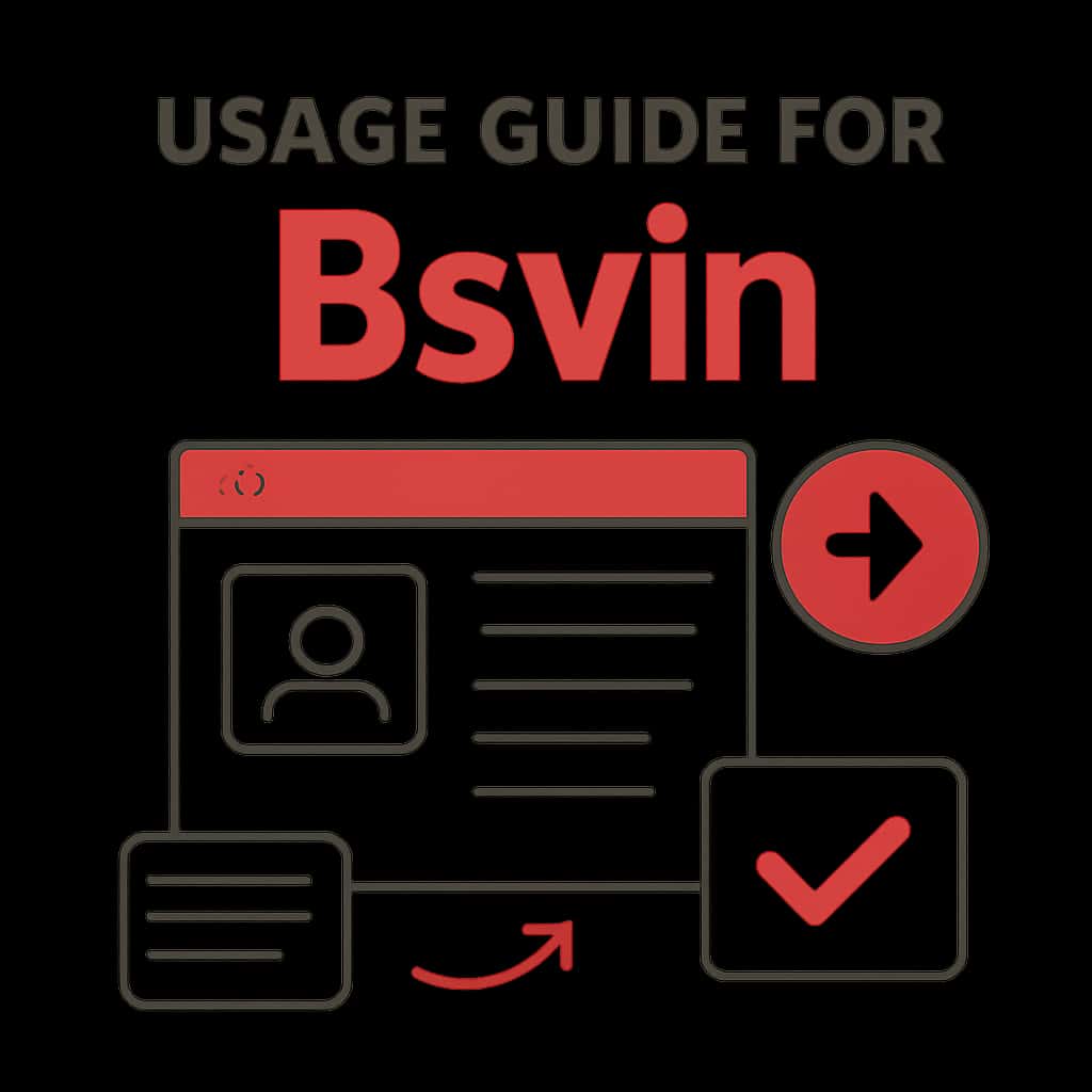 Diagram illustrating sections of the Usage Guide for Bsvin.