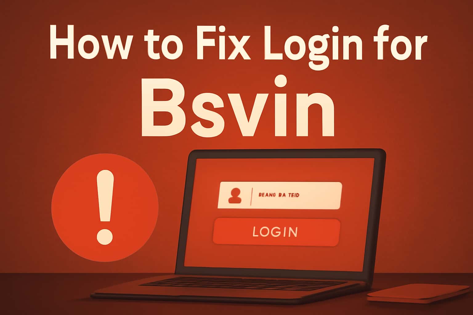 Informational scene about fixing login issues for Bsvin.