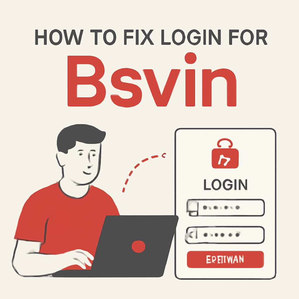 Diagram explaining how to fix login issues for Bsvin.