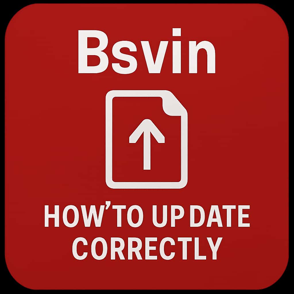 A minimalistic badge concept illustrating the update process for Bsvin.