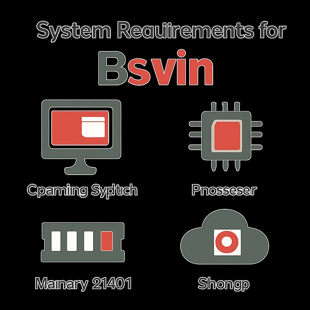 An illustrative diagram showing the system and device requirements for Bsvin.