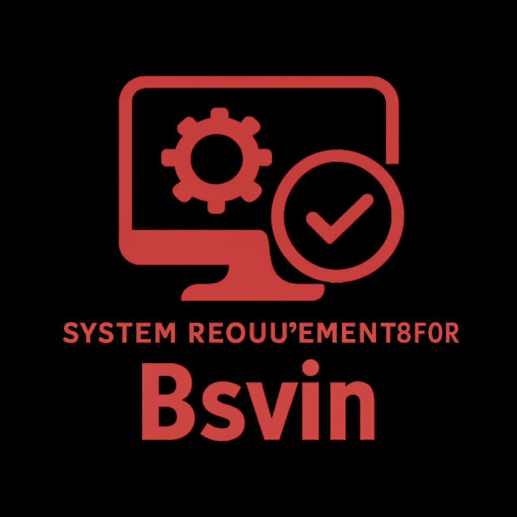 A simple badge icon indicating system requirements for Bsvin.